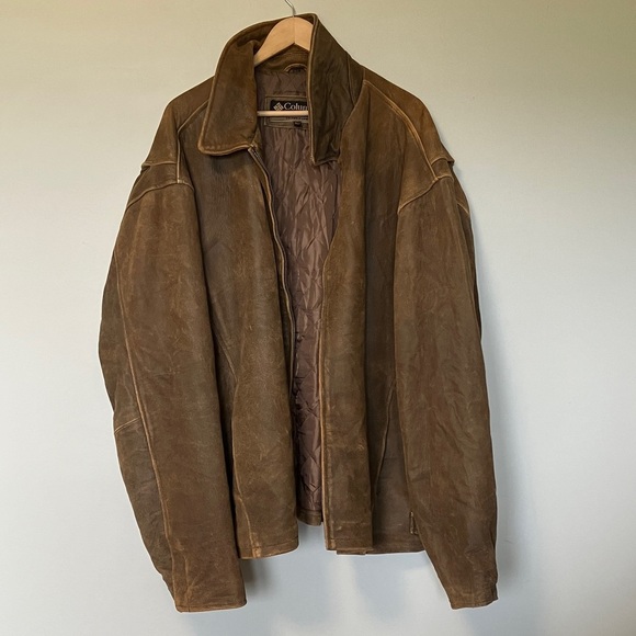 Columbia Men's 100% Genuine Leather Field Jacket - Picture 1 of 8